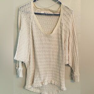 White oversized knit, light weight sweater